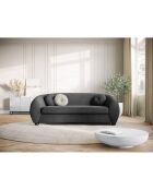 Canapé Velours Elara 3 Places gris foncé - 216x100x77 cm