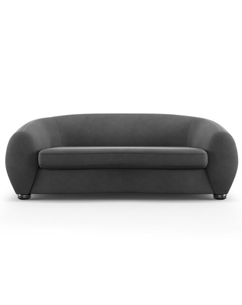 Canapé Velours Elara 3 Places gris foncé - 216x100x77 cm