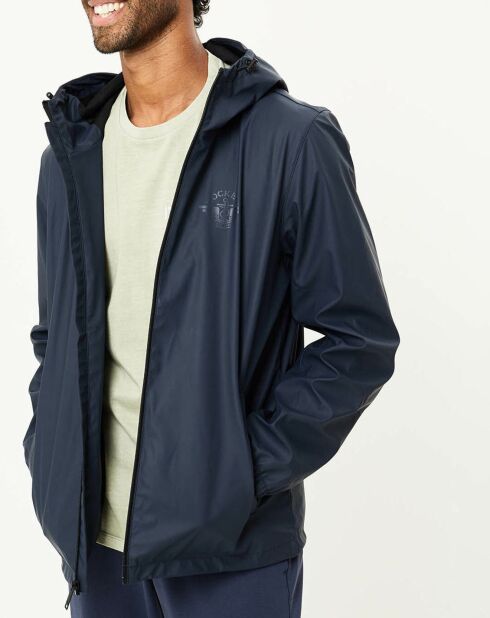 Giacca blu scuro con cappuccio Rpu con fodera in rete