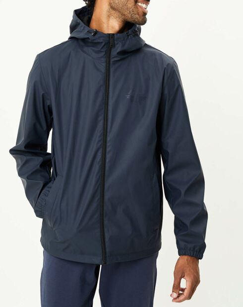 Giacca blu scuro con cappuccio Rpu con fodera in rete