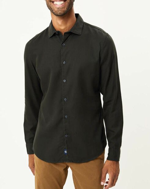 Chemise Alpha Spread Collar noire