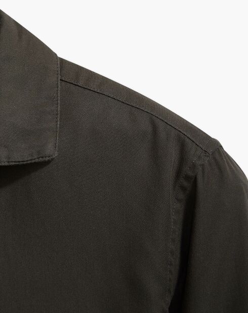 Chemise Alpha Spread Collar noire