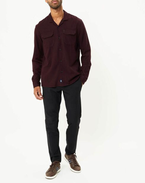 Chemise Camp Collar bordeaux