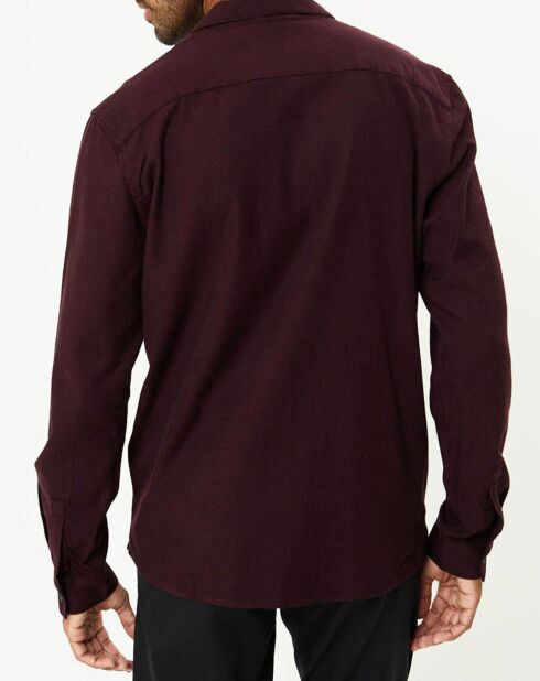 Chemise Camp Collar bordeaux