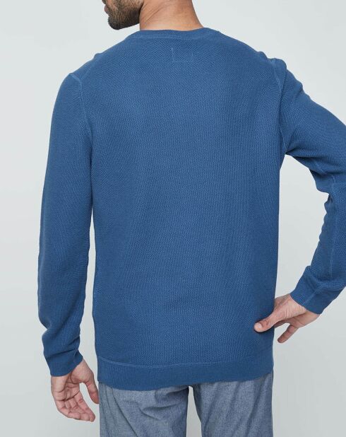 Pull Textured bleu moyen