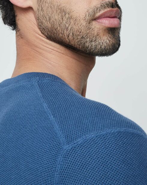 Pull Textured bleu moyen