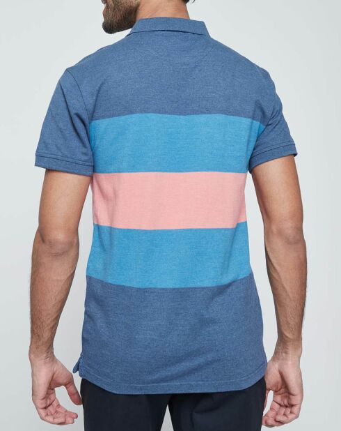 Polo 360 rayé bleu/rose