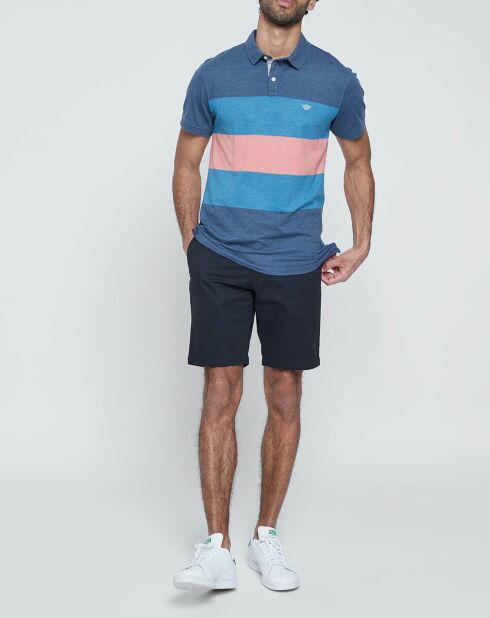 Polo 360 rayé bleu/rose