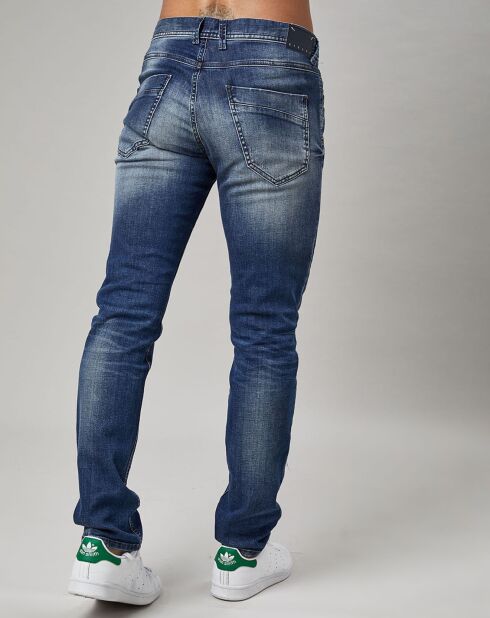 Jean Denim Slim Abrasion bleu foncé