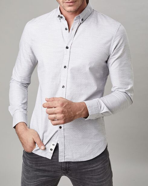Chemise droite Micro Design grise