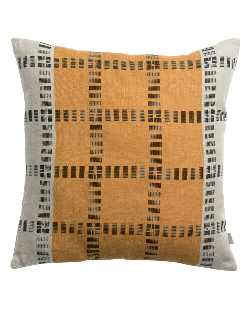 Coussin  Zeff Eden en Lin ocre - 45x45 cm