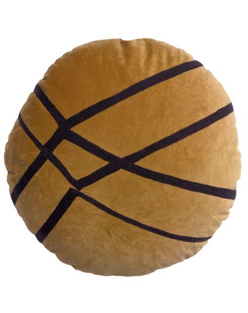 Coussin brodé Fara bronze - D. 50 cm