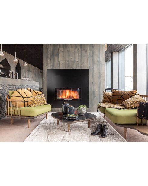 Coussin brodé Fara bronze - D. 50 cm