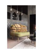 Coussin brodé Fara bronze - D. 50 cm