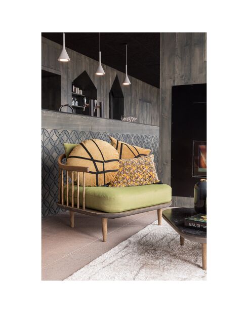 Coussin brodé Fara bronze - D. 50 cm