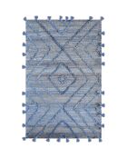 Worgan Denim blauw/ivoorkleurig vloerkleed - 120x180 cm