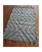 Worgan Denim blauw/ivoorkleurig vloerkleed - 120x180 cm