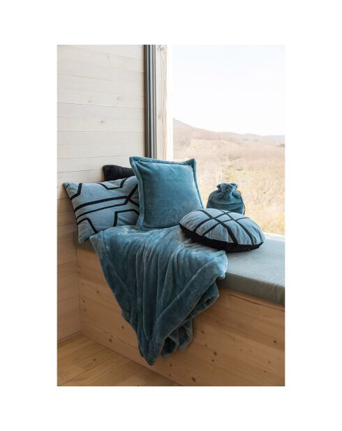 Coussin brodé en Velours Fara quartz - 40x65 cm