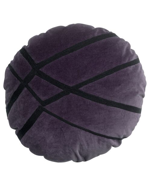 Coussin brodé Fara raisin - D. 50 cm