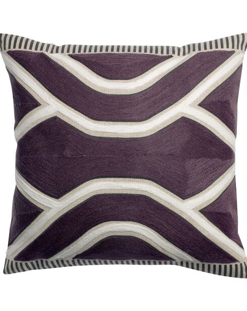 Coussin brodé Johan raisin - 45x45 cm