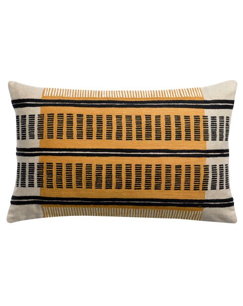 Coussin brodé Eden ocre - 40x65 cm