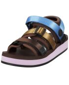 Sandales Baza marron/doré/bleu