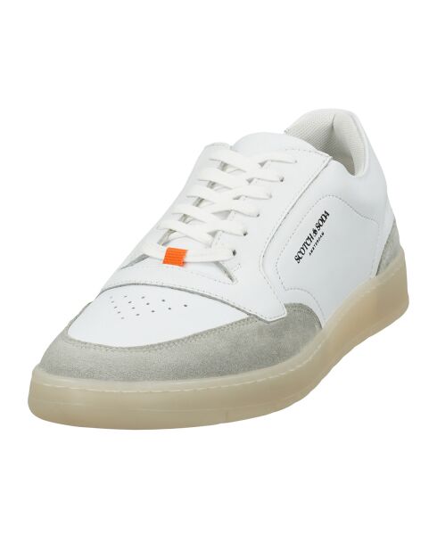 Sneakers en Cuir Oba blanc/gris/orange