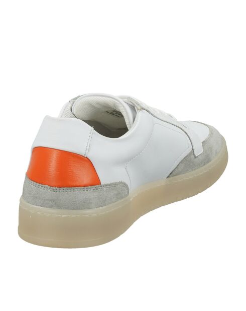 Sneakers en Cuir Oba blanc/gris/orange
