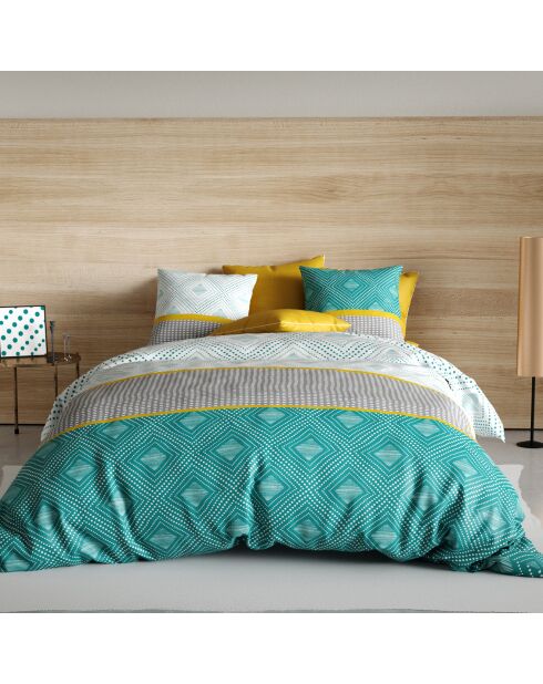 Parure housse de couette Aurah verte