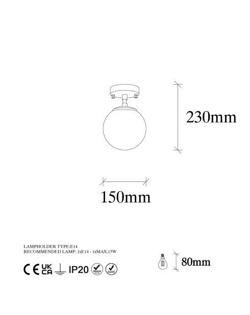 Plafonnier Atmaca vintage - 15x23 cm