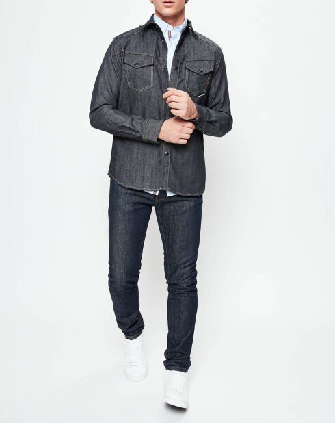 Chemise Iroyal anthracite bleu denim