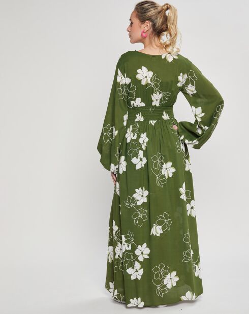 Robe Maxi Night Bloom vert/blanc