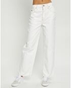 Jean boyfriend en Toile de Coton blanc