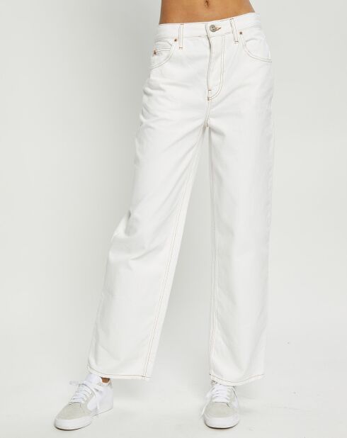 Jean boyfriend en Toile de Coton blanc