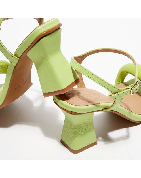 Grüne Ledersandalen Anne - 7,5 cm Absatz