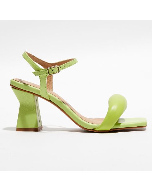 Grüne Ledersandalen Anne - 7,5 cm Absatz