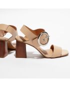 Sandales en Cuir Carrie nude - Talon 7 cm