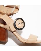 Sandales en Cuir Carrie nude - Talon 7 cm