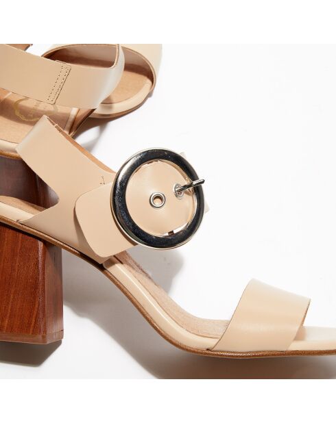 Sandales en Cuir Carrie nude - Talon 7 cm