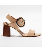 Sandales en Cuir Carrie nude - Talon 7 cm