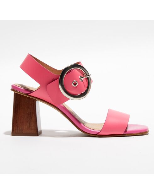Sandales en Cuir Carrie fuchsia - Talon 7 cm