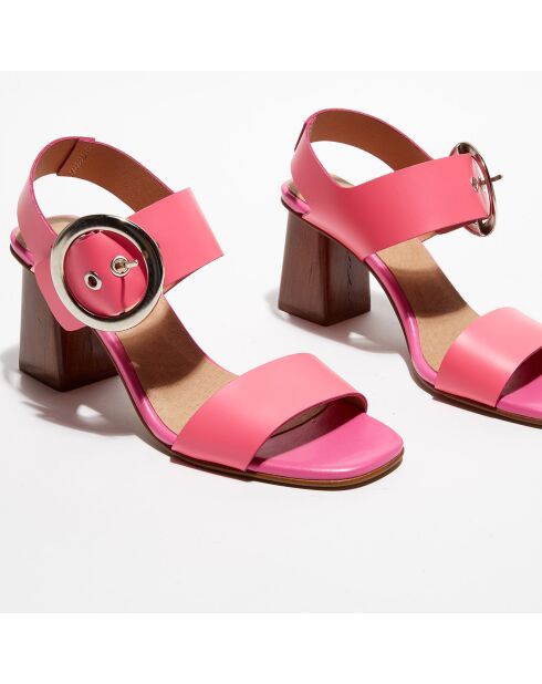 Sandales en Cuir Carrie fuchsia - Talon 7 cm
