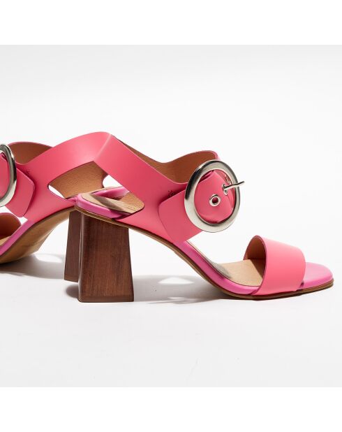 Sandales en Cuir Carrie fuchsia - Talon 7 cm