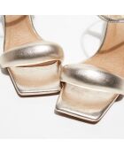 Sandales en Cuir métallisé Anne dorées - Talon 7,5 cm