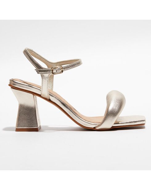Sandales en Cuir métallisé Anne dorées - Talon 7,5 cm