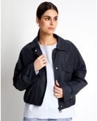 Blouson Court Zippé bleu marine