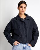 Blouson Court Zippé bleu marine
