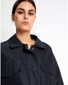 Blouson Court Zippé bleu marine