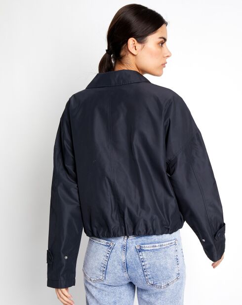 Blouson Court Zippé bleu marine