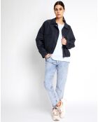Blouson Court Zippé bleu marine